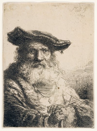 Oude Man met Stromende Baard, 1642 door Ferdinand Bol